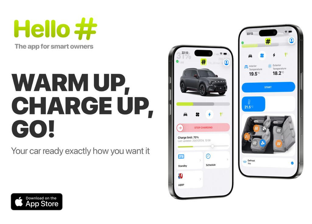 Hello # app preconditioning and charging screens